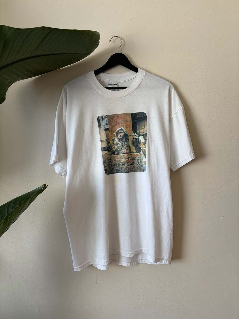 Vintage Jerzees Jim Morrison 1943-1971 Graphic T-Shirt White Size L